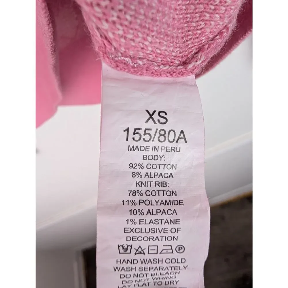 Kate Spade Sweater Perfect Heart Rich Carnation Feminine Designer Pink Size XS